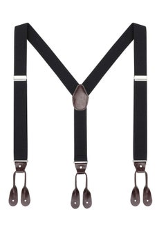 Oasisgalore Men's Y-Back 1.4 Inches Wide Button End Elastic Adjustable Suspenders  - Image 1