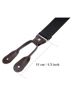 Oasisgalore Men's Y-Back 1.4 Inches Wide Button End Elastic Adjustable Suspenders  - Image 2