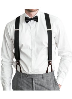 Oasisgalore Men's Y-Back 1.4 Inches Wide Button End Elastic Adjustable Suspenders  - Image 4