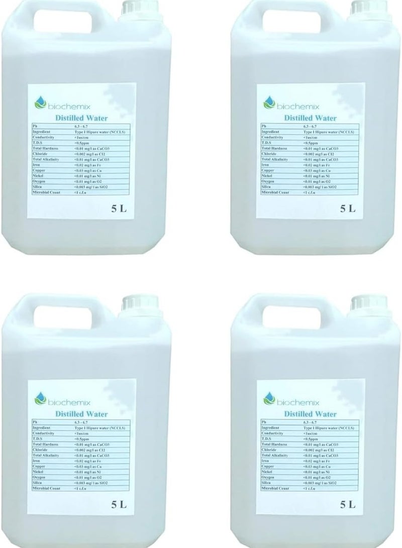 BioChemix HIPURE Distilled Water 5000 ml-4 PCS - Image 1