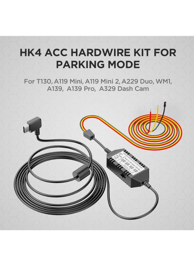Viofo - HK4 Acc Hardwire Kit, USB-C Hard Wire Kit for A329/A229Plus/A229Pro/A119Mini2/A139Pro/WM1/T130 Dash Cam, Low Voltage Protection for Parking Mode - Image 1