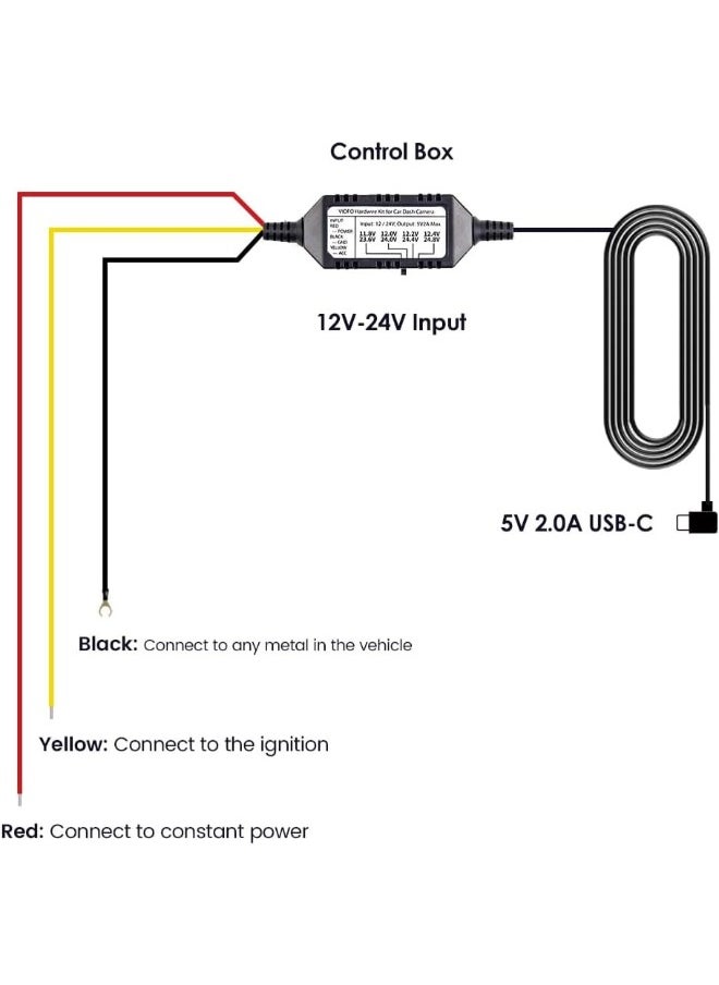Viofo - HK4 Acc Hardwire Kit, USB-C Hard Wire Kit for A329/A229Plus/A229Pro/A119Mini2/A139Pro/WM1/T130 Dash Cam, Low Voltage Protection for Parking Mode - Image 1