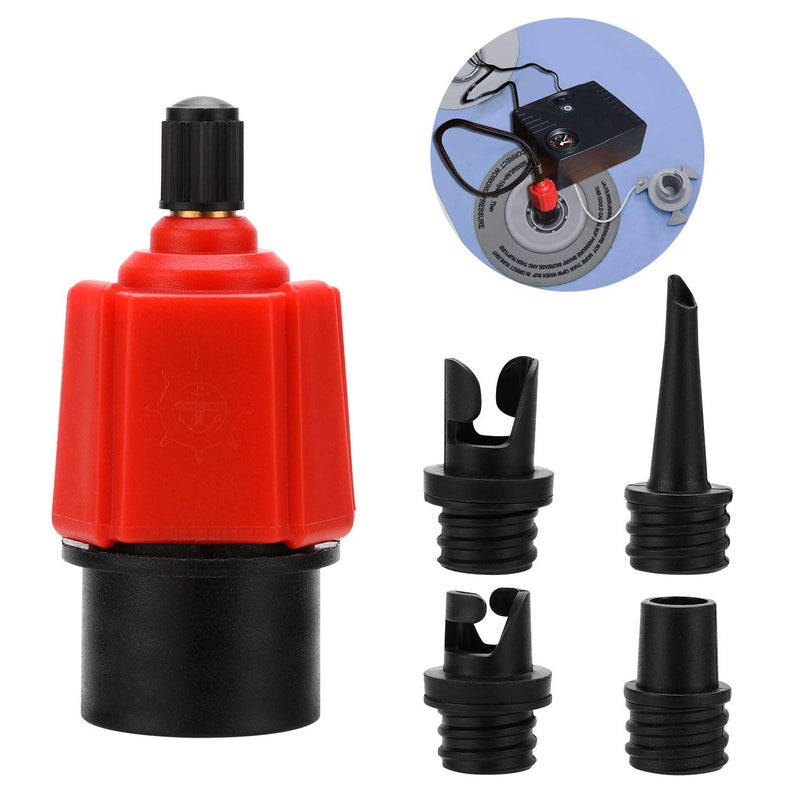 Oumers Inflatable SUP Pump Adaptor Air Pump Converter, 4 Standards Conventional Air Valve Attachment for Inflatable Boat, Stand Up Paddle Board, Inflatable Bed, Etc - Image 1