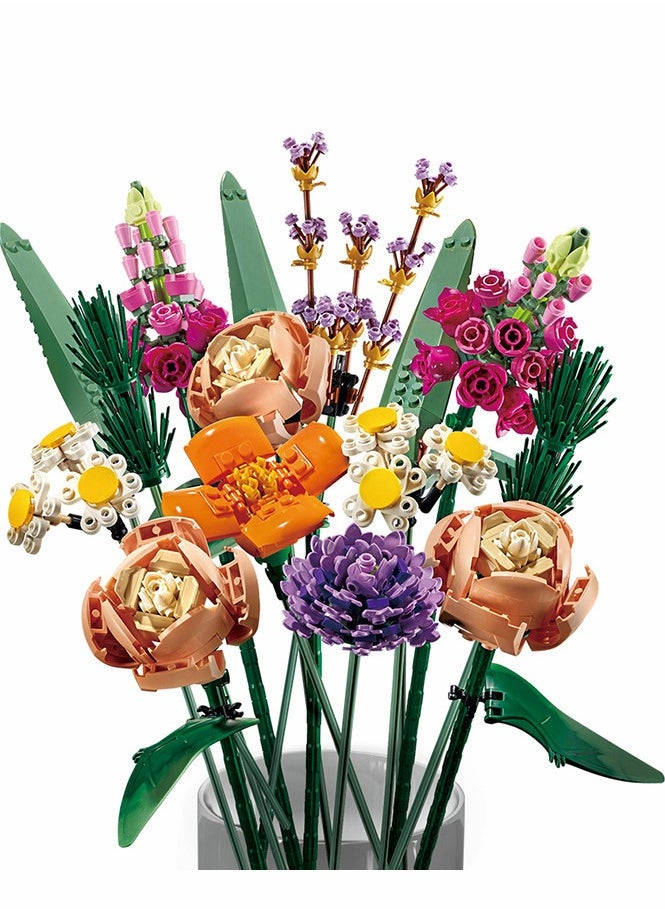 MIXDE 756 Piece Flower Blocks Bouquet Set for Decorative Home Accessories  - Image 2