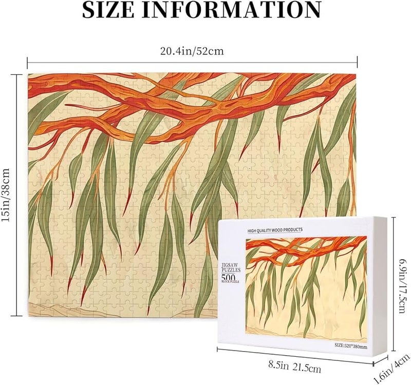 Phayah Willow Tree Leaves Jigsaw Puzzle 500 Pieces Home Decor 20.4 X 15 Inches - Image 5