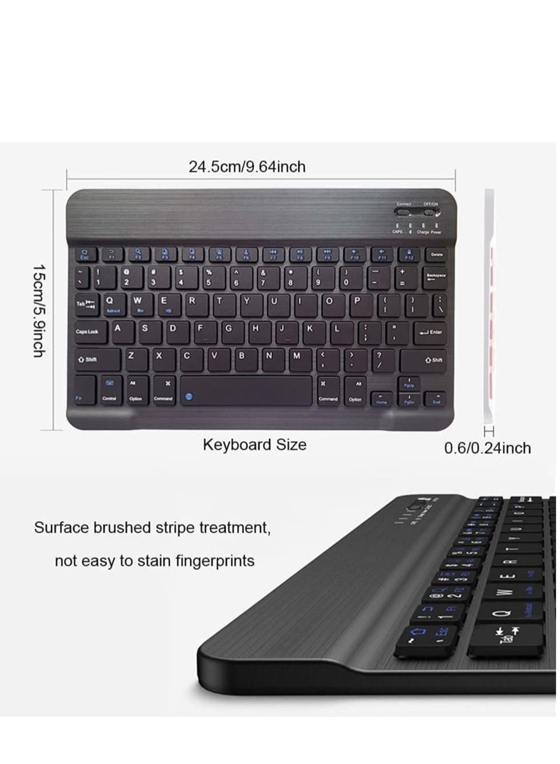 Rechargeable Bluetooth Keyboard and Mouse Combo Ultra-Slim Portable Compact Wireless Mouse Keyboard Set for Android Windows Tablet Cell Phone iPhone iPad Pro Air Mini, iPad OS/iOS 13 and above (Black) - Image 5