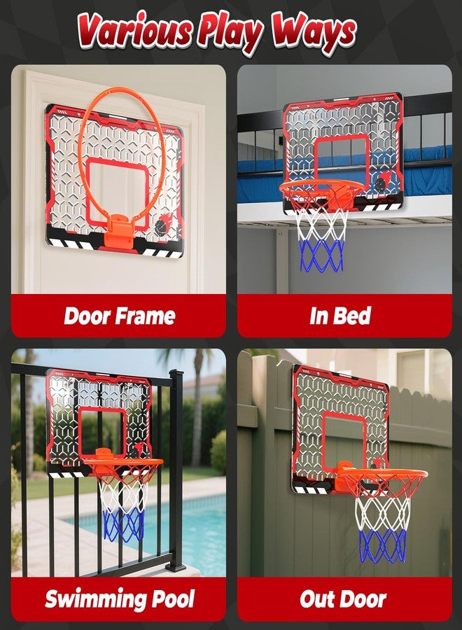 EagleStone Mini Basketball Hoop for Door & Wall, Foldable Rim with 3 Balls and Pump, Indoor Basketball Toy Game Set for Kids Adults, Bedroom Office Sports Gift - Image 5