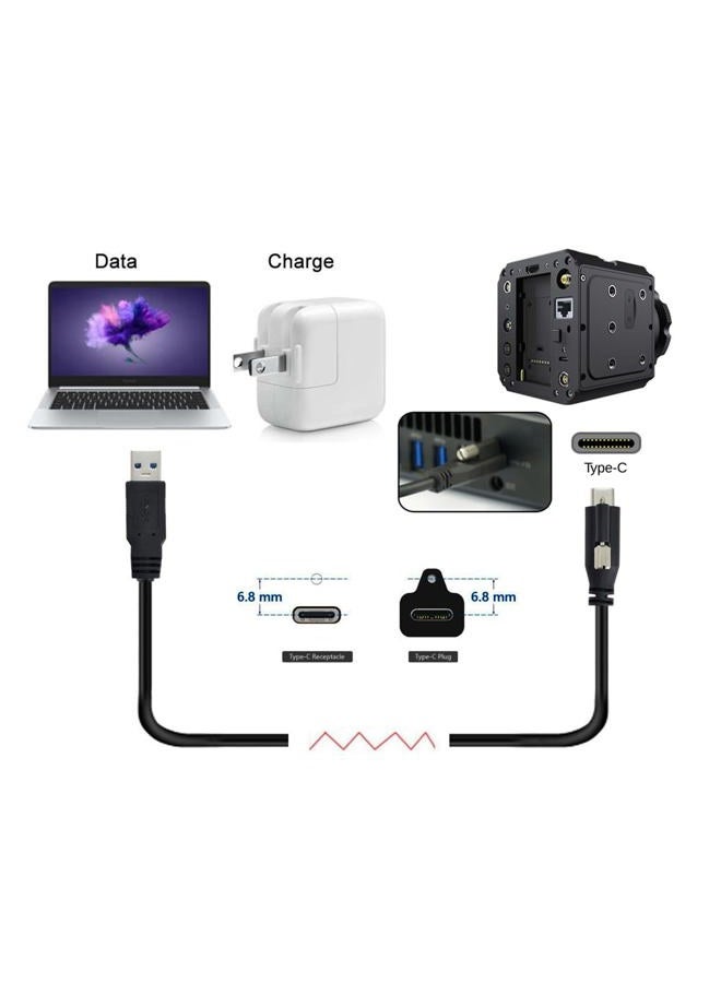 Cablecc USB 3.1 Type-C with Panel Mount Screw to Standard USB3.0 Data Cable Locking Connector for Camera 3M - Image 3
