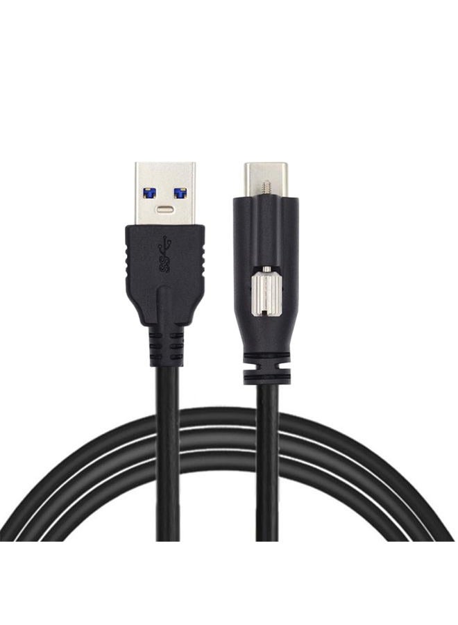 Cablecc USB 3.1 Type-C with Panel Mount Screw to Standard USB3.0 Data Cable Locking Connector for Camera 3M - Image 1