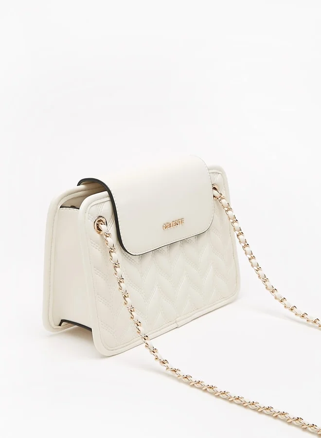 Celeste Women's Quilted Shoulder Bag with Chain Link Strap