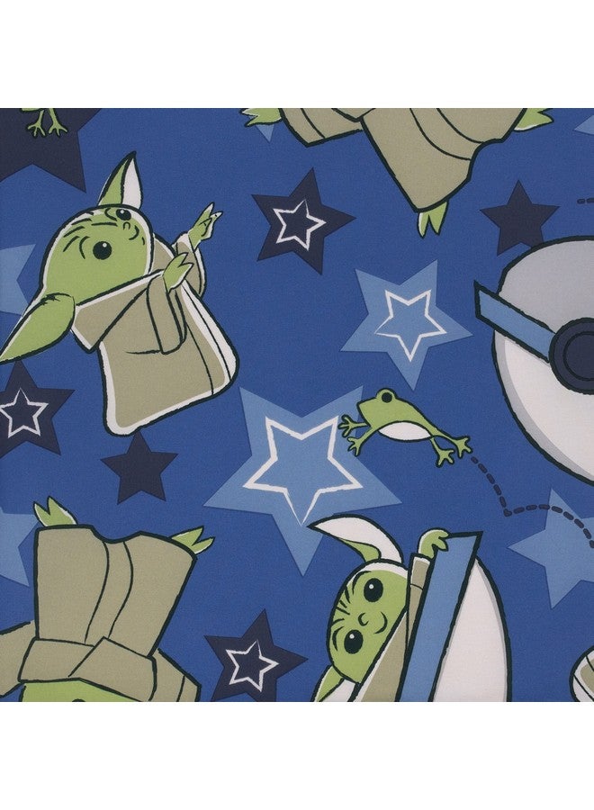 نوجو ستار وورز الطفل الأكثر جمالًا في المجرة، أزرق، أخضر، ورمادي، جروجو، هوفر بود، ونجوم، ملاءة قيلولة ما قبل المدرسة - Image 2