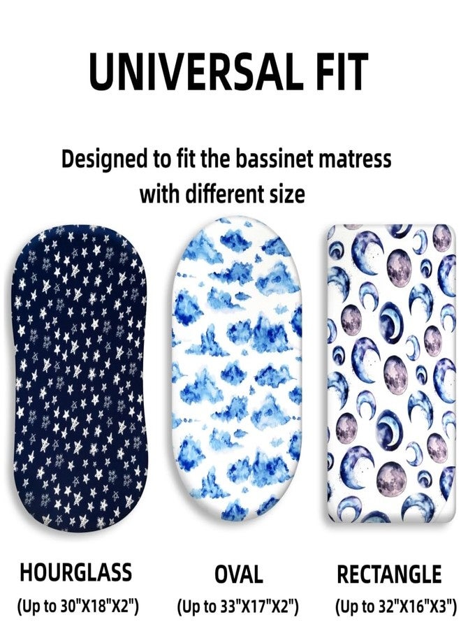 FIGEPO 4 Pack Breathable Bassinet Sheets for Baby Boys Neutral Unisex Soft Bassinet Fitted Sheets for Toddler Travel Bassinet (Sky) - Image 2