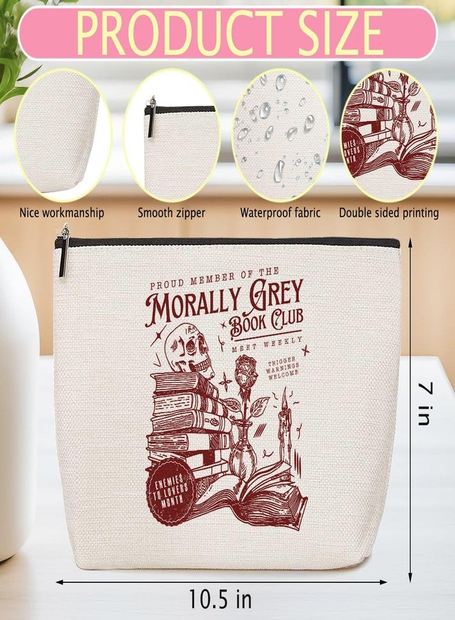 ZHAMEN Dark Romance Makeup Bag, Book Lovers Gifts Spooky Skeleton Cosmetic Bag, Bookish Gifts Book Club Gifts for Women Girl Book Fans Best Friends Aunt, Toiletry Bag for Christmas Halloween Birthday - Image 2