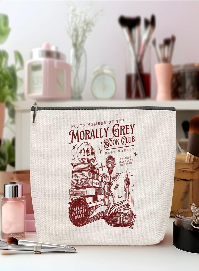 ZHAMEN Dark Romance Makeup Bag, Book Lovers Gifts Spooky Skeleton Cosmetic Bag, Bookish Gifts Book Club Gifts for Women Girl Book Fans Best Friends Aunt, Toiletry Bag for Christmas Halloween Birthday - Image 4
