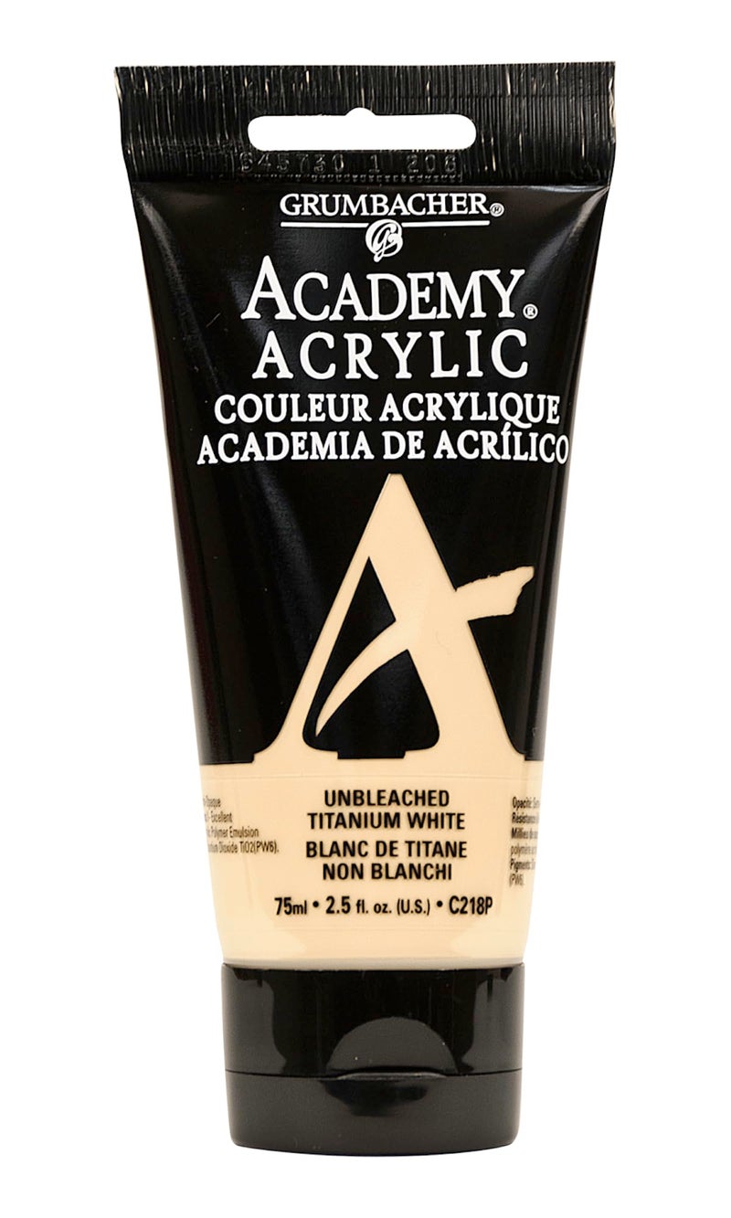 GRUMBACHER Academy Acrylic Paint Size 254 oz Unbleached Titanium White C218P 250 Fl Oz Pack of 1