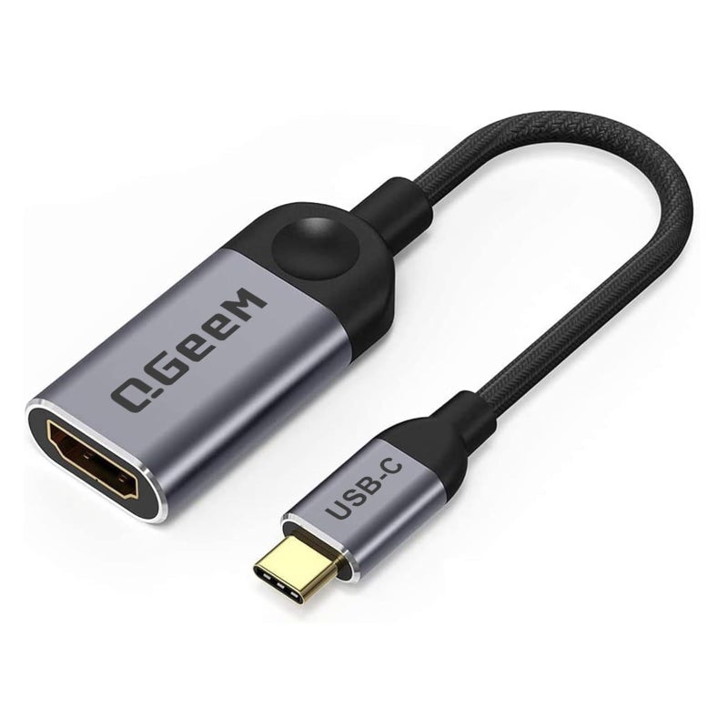 QGeeM USB C to HDMI Adapter 4K Cable, USB Type-C to HDMI Adapter [Thunderbolt 3/4] HDMI for Laptop MacBook Pro/Air, iPhone 15 16 17 Pro max, Dell XPS, Pixelbook, iMac,Thinkpad,Surface,IPad Pro - Image 1