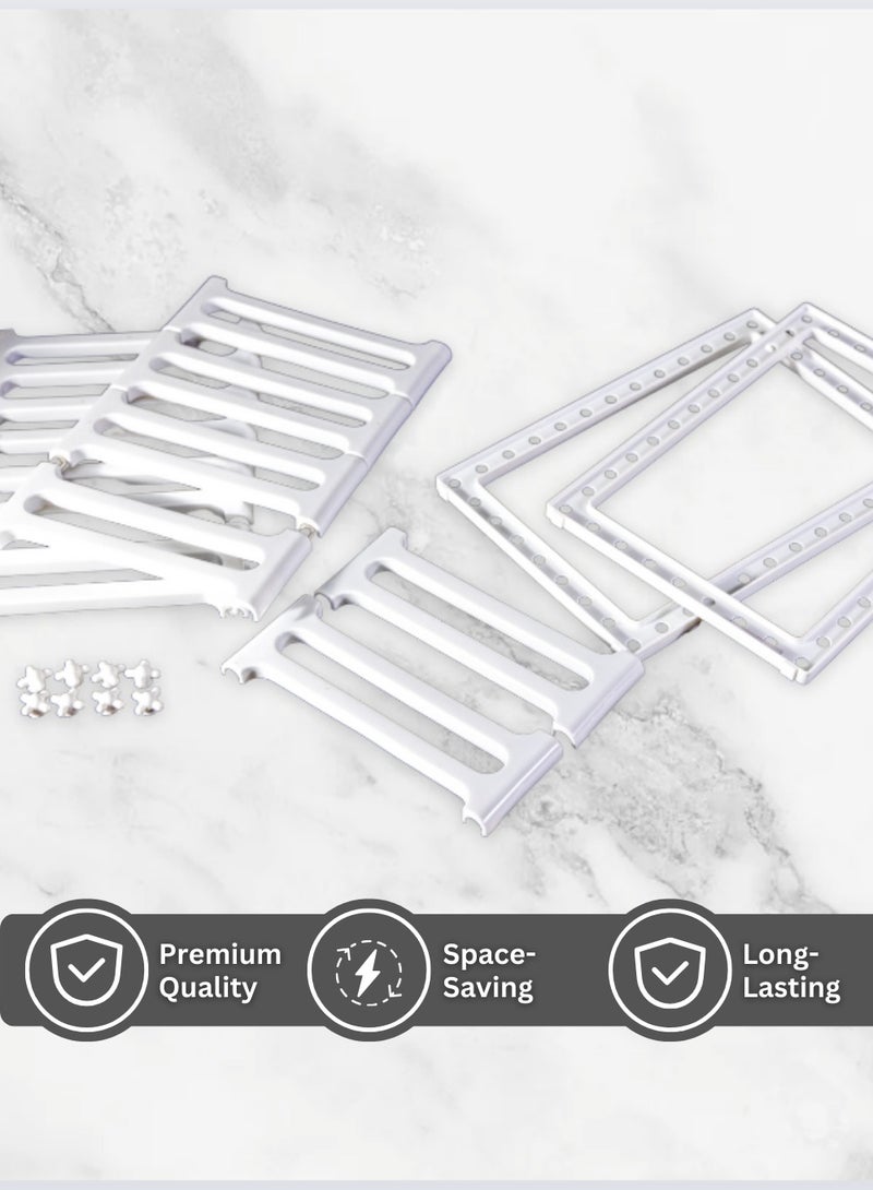 Home Care Kitchen Sink Drain Rack – Detachable Dish Drainer for Washing/Drying, Plastic Plate Stand Drainer, Non-Toxic, 2-Tier Adjustable Kitchen Rack with Screws | Kitchen Racks - Image 5