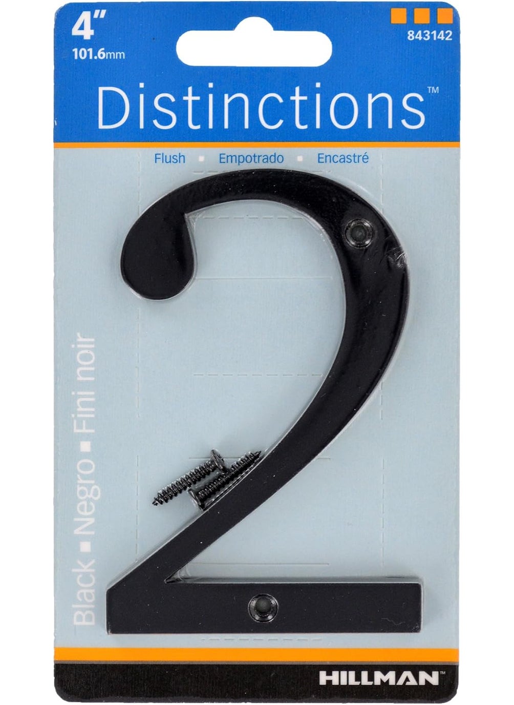 Hillman Distinctions 843142 Black FlushMount 4Inch House Number 2  - Image 2