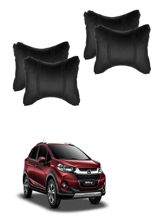 Adroitz Black Universal Neck Rest Pillow Faux Leather Material in Football Design for All Cars (Pair of 2)_100 - Image 1