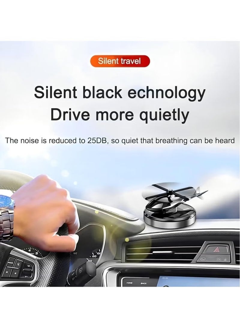 JAJEEK Solar-Powered Helicopter Car Air Freshener – Rotating Aromatherapy Diffuser, Aviation Alloy Design, Eco-Friendly and Efficient for Fresh Air in Car and Home (Silver) - Image 4