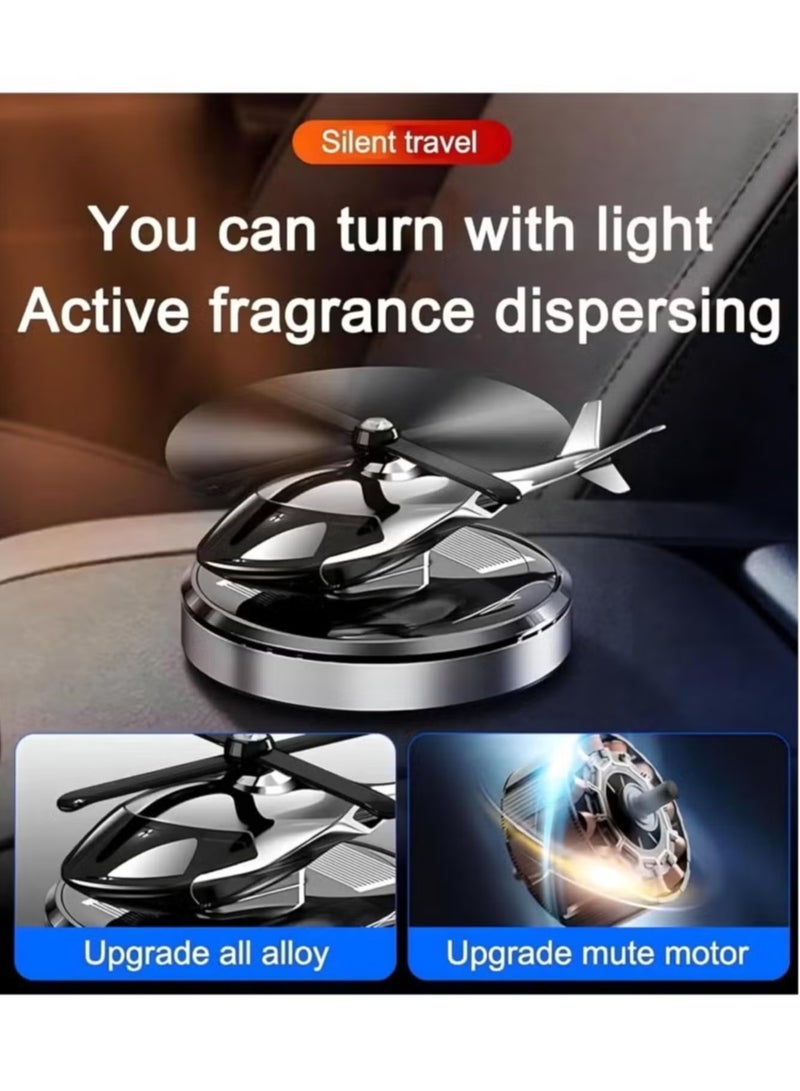 JAJEEK Solar-Powered Helicopter Car Air Freshener – Rotating Aromatherapy Diffuser, Aviation Alloy Design, Eco-Friendly and Efficient for Fresh Air in Car and Home (Silver) - Image 3