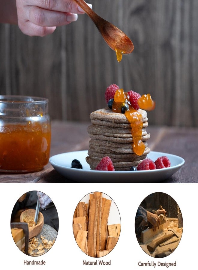 cobee 5.9 Inch Small Wooden Spoons, 4 Pack Wooden Honey Spoon for Tea, Small Soup Spoons Serving Spoons Wooden Teaspoon for Coffee Tea Jar Condiment Jam Salts - Image 4