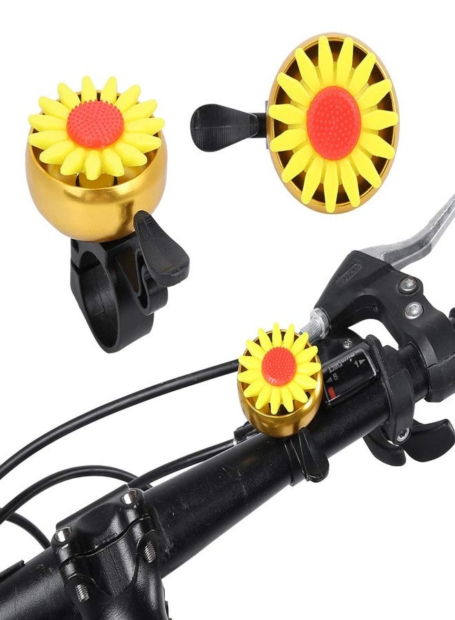 VGEBY1 Bell Aluminum Bike Bell, Yellow Flower Design, Anti-Rust Horn Ring for Kids and Adults, Universal Handlebar Mount - Image 3