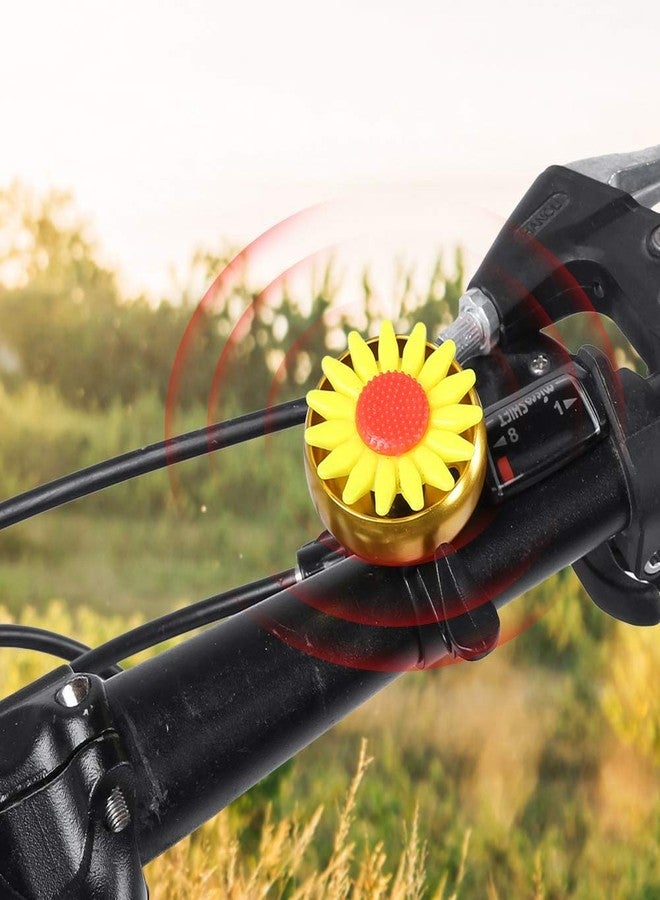 VGEBY1 Bell Aluminum Bike Bell, Yellow Flower Design, Anti-Rust Horn Ring for Kids and Adults, Universal Handlebar Mount - Image 4