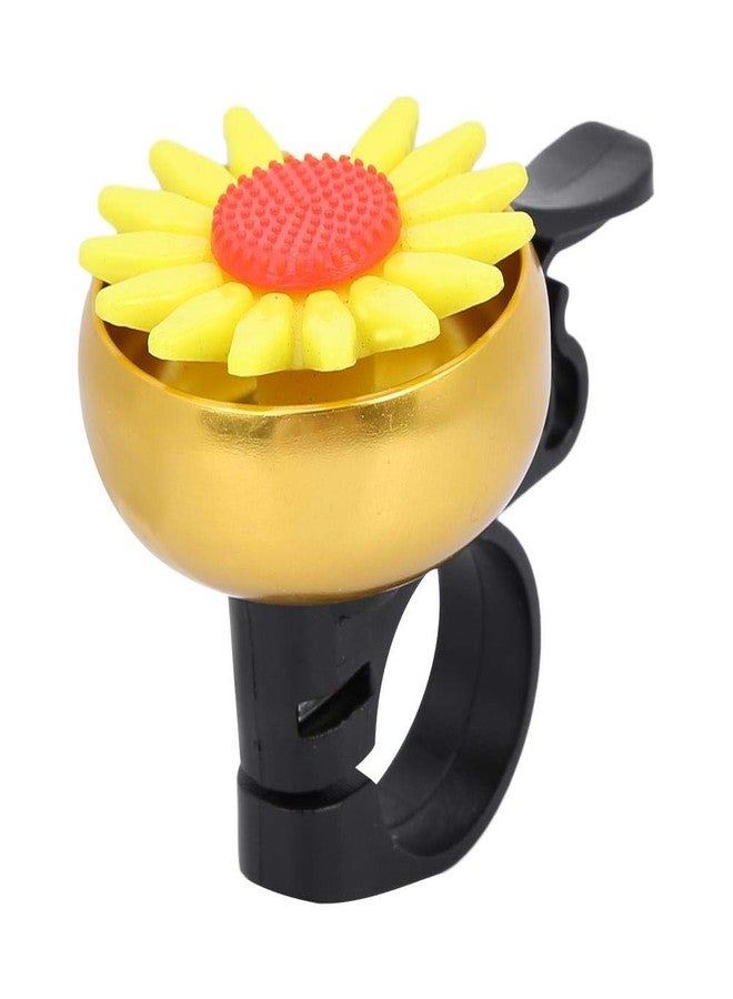 VGEBY1 Bell Aluminum Bike Bell, Yellow Flower Design, Anti-Rust Horn Ring for Kids and Adults, Universal Handlebar Mount - Image 2