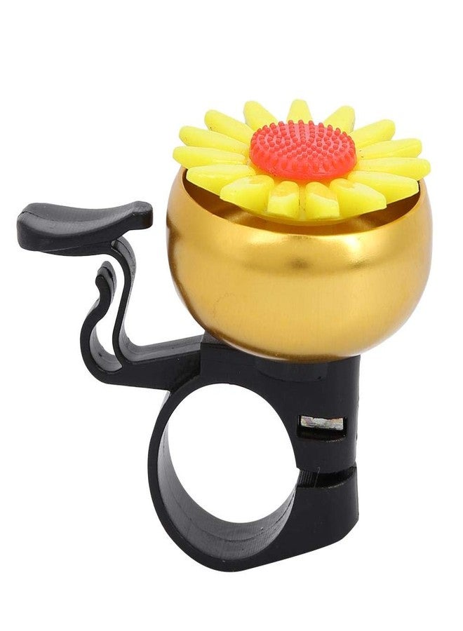 VGEBY1 Bell Aluminum Bike Bell, Yellow Flower Design, Anti-Rust Horn Ring for Kids and Adults, Universal Handlebar Mount - Image 1