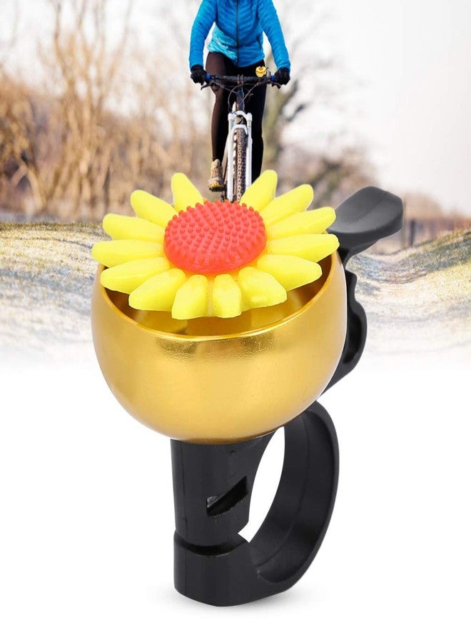 VGEBY1 Bell Aluminum Bike Bell, Yellow Flower Design, Anti-Rust Horn Ring for Kids and Adults, Universal Handlebar Mount - Image 5
