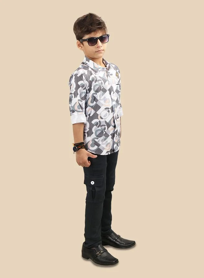 Ts Trends Ts Trends Printed Buttoned Shirt and Pant Set