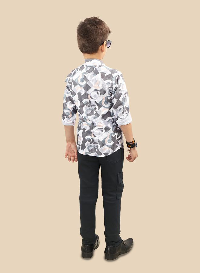 تي اس تريندس طقم قميص وبنطلون مطبوع بأزرار من تي إس تريندز - Image 4