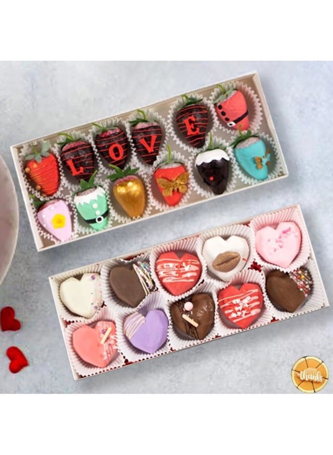 RomanticBaking 50Pack 12x 4.8 x 2 Inches Clear Chocolate Covered Strawberries Boxes for 12 Cookies Boxes Charcuterie Boxes Bakery Boxes with Window Macaron Boxes Treat Boxes for Christmas Valentine's - Image 2