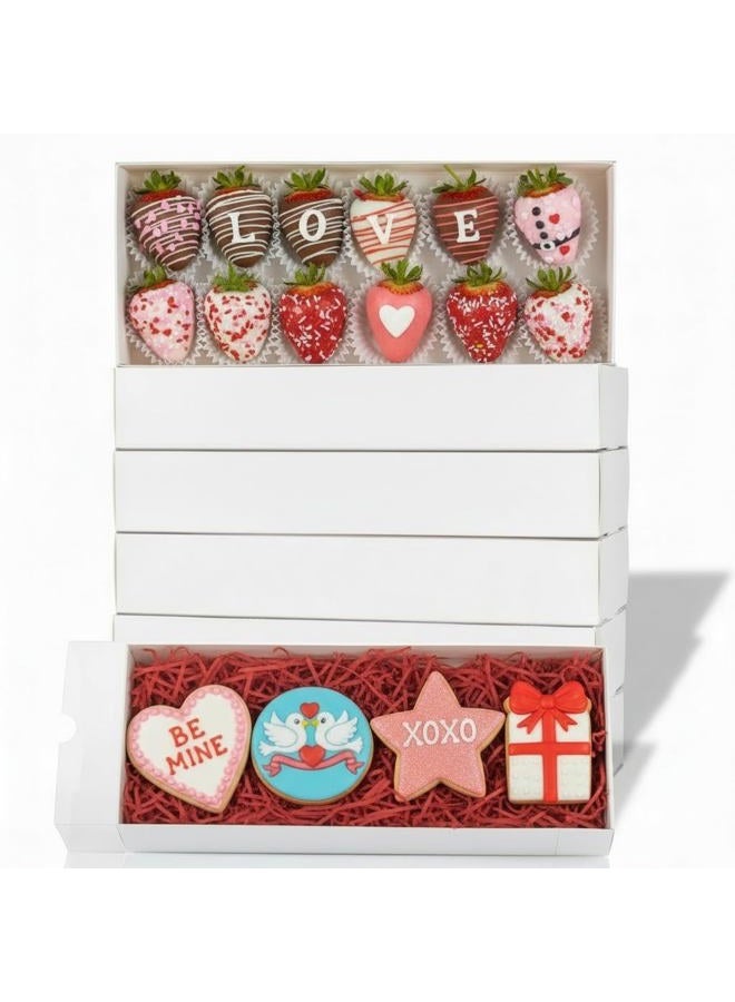 RomanticBaking 50Pack 12x 4.8 x 2 Inches Clear Chocolate Covered Strawberries Boxes for 12 Cookies Boxes Charcuterie Boxes Bakery Boxes with Window Macaron Boxes Treat Boxes for Christmas Valentine's - Image 1
