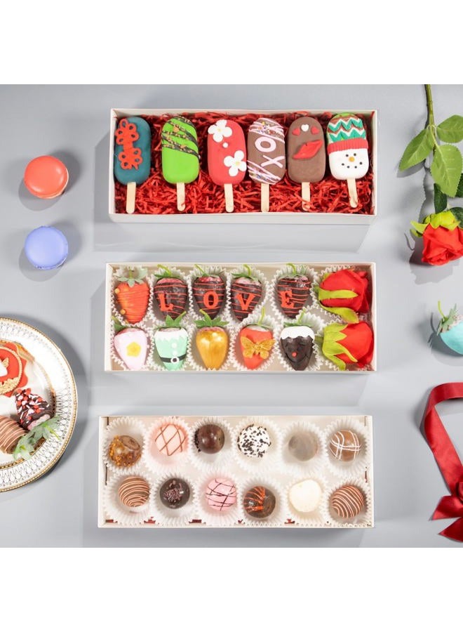 RomanticBaking 50Pack 12x 4.8 x 2 Inches Clear Chocolate Covered Strawberries Boxes for 12 Cookies Boxes Charcuterie Boxes Bakery Boxes with Window Macaron Boxes Treat Boxes for Christmas Valentine's - Image 4