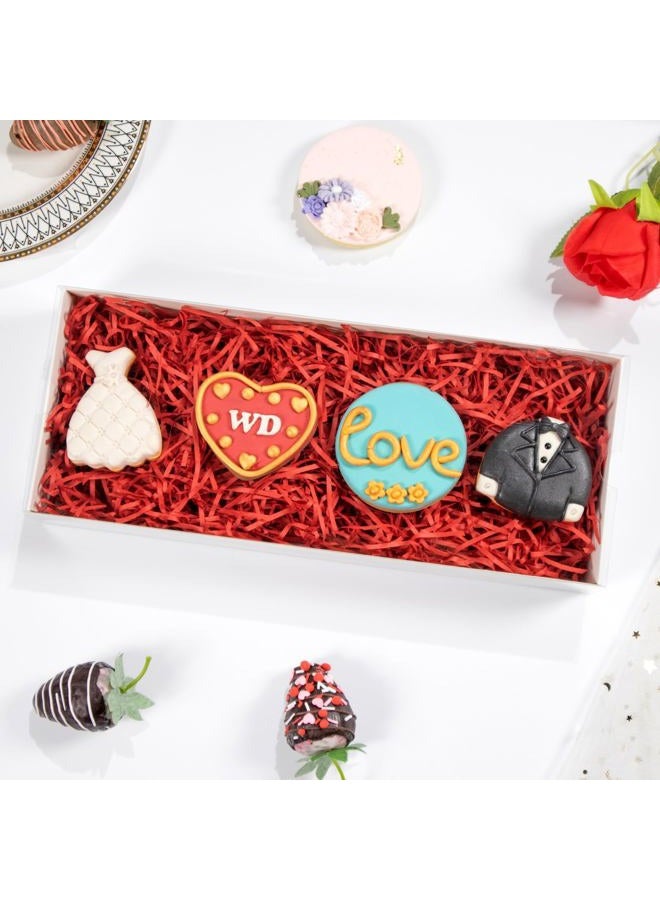 RomanticBaking 50Pack 12x 4.8 x 2 Inches Clear Chocolate Covered Strawberries Boxes for 12 Cookies Boxes Charcuterie Boxes Bakery Boxes with Window Macaron Boxes Treat Boxes for Christmas Valentine's - Image 5