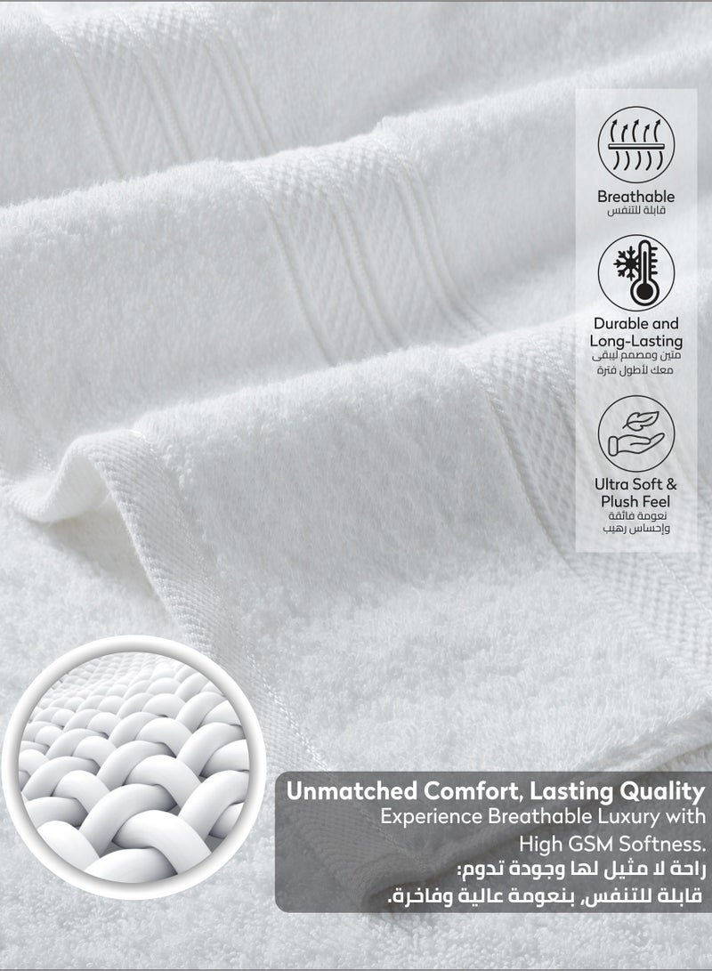 دوناتيلا طقم ملاءة حمام من القطن الممشط 100% 2 قطعة (85 * 172 سم) 600 جرام لكل متر مربع منشفة كبيرة ، ماصة للغاية ، سريعة الجفاف ، أفضل منشفة للحمام والسبا والفندق ، أبيض - Image 5