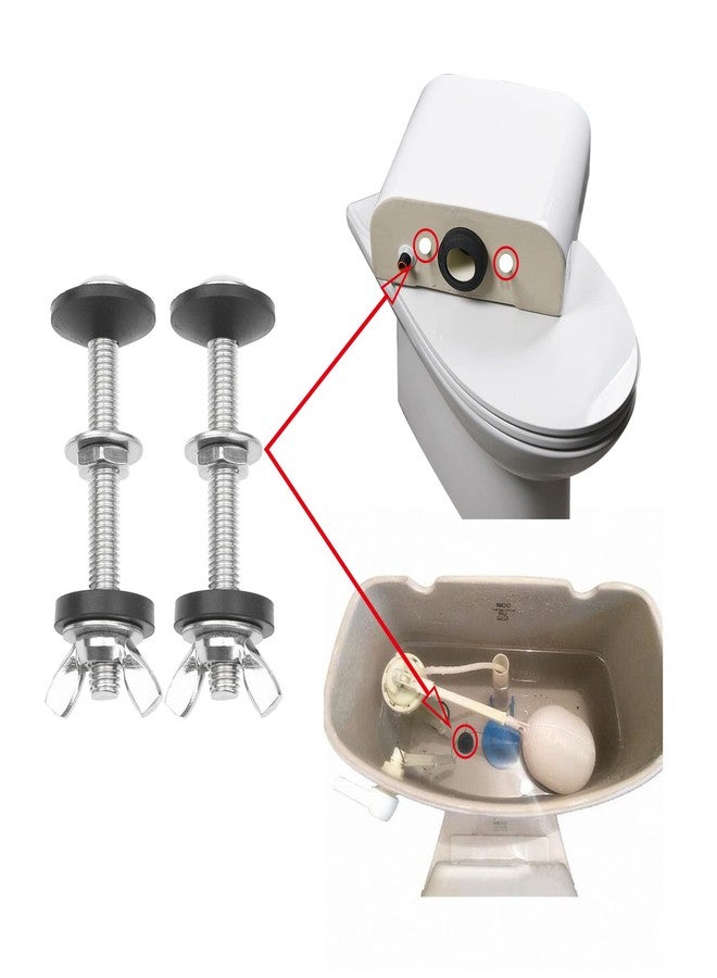 Rrina 4Pcs Toilet Tank to Bowl Bolts Kit M8x75 Stainless Steel Heavy Duty Rustproof Bolt with Screw Nut Washer (4Pcs) - Image 4