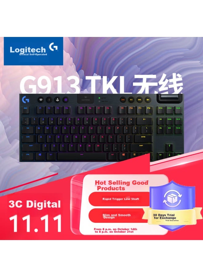 G Logitech G G913 Tkl Bluetooth Wireless Wired Tri-mode Mechanical Keyboard, Rapid Actuation Low Profile Switches, 87-key Compact Design, No Numpad, L Switch - Image 1