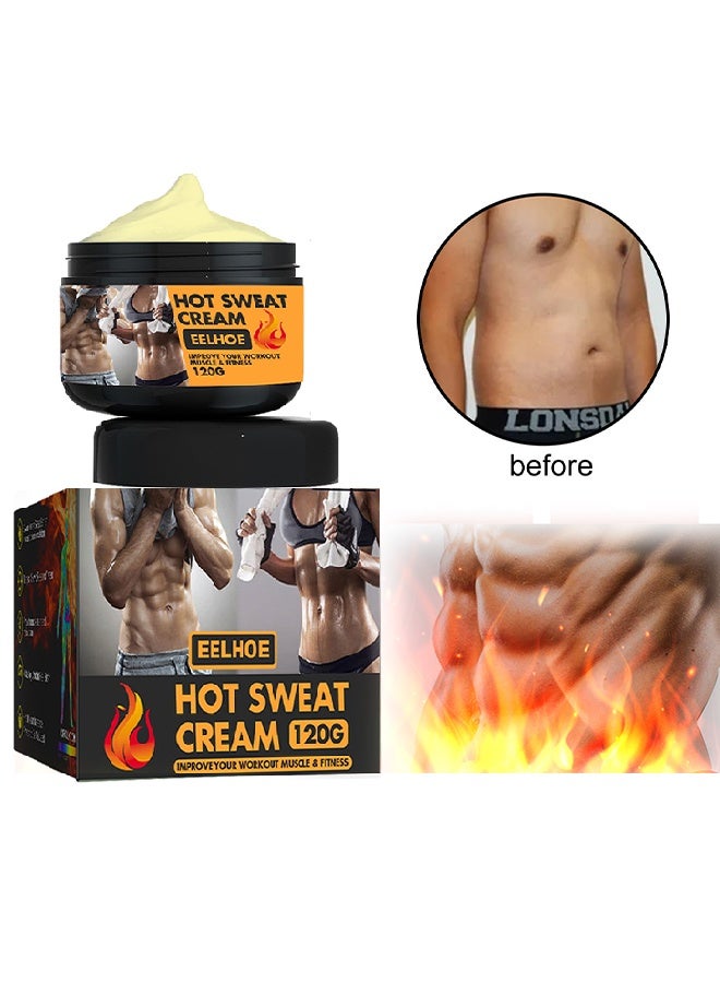 إيلهو كريم الساونا الحار 120 جرام - كريم تنحيف للجسم يشكل الخصر والفخذين والساقين والبطن، كريم تدليك لشد البطن والخصر والأرداف - كريم للتنحيف وحرق الدهون للرجال والنساء - Image 1