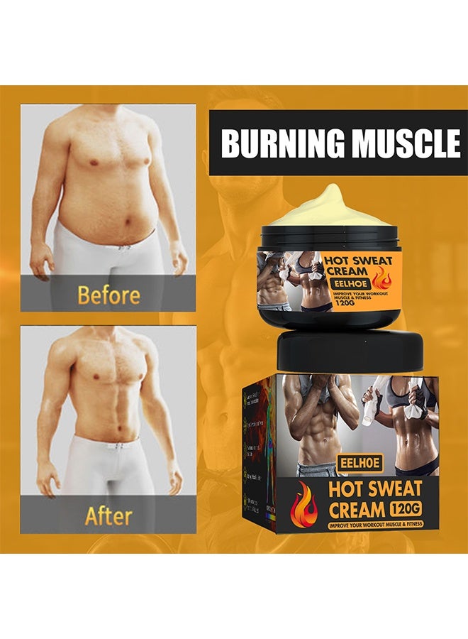 إيلهو كريم الساونا الحار 120 جرام - كريم تنحيف للجسم يشكل الخصر والفخذين والساقين والبطن، كريم تدليك لشد البطن والخصر والأرداف - كريم للتنحيف وحرق الدهون للرجال والنساء - Image 3