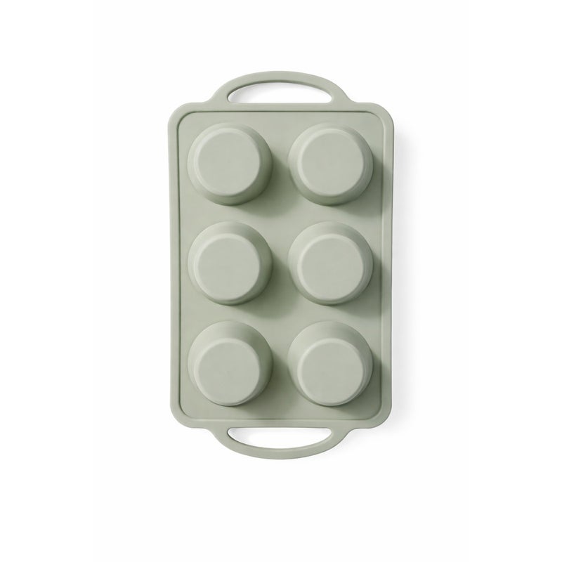 جروب تايجر قالب كب كيك سيليكون عالي الجودة غير لاصق بـ6 فتحات مع مقابض مريحة اخضر - G113 - Image 4