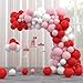 Cunnikku Red Pink White Balloon Arch Garland Kit 122PCS Red Light Pink White Party Balloons for Birthday Proposal Wedding Engagement Anniversary Bridal Shower Galentines Day Party Romantic Decorations - Image 2