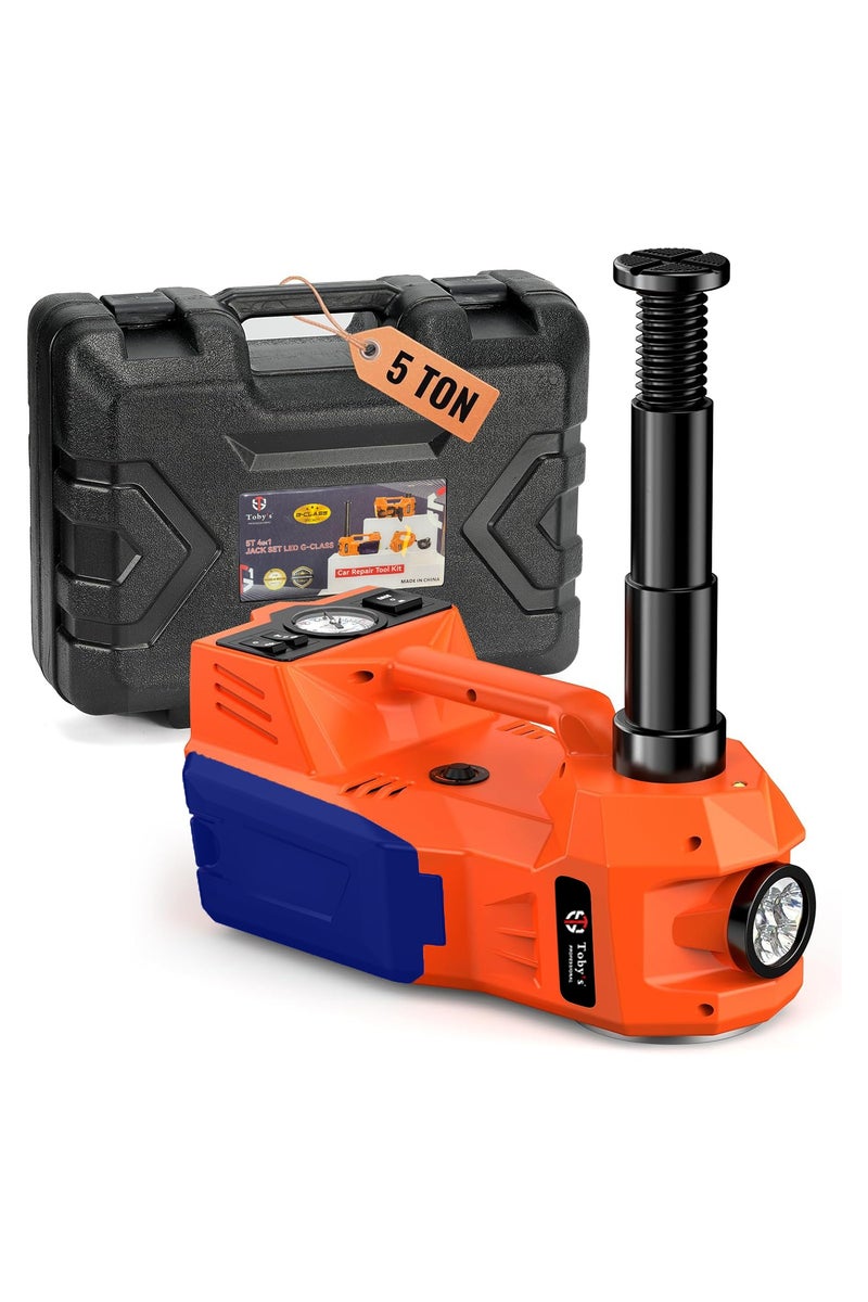 توبيز مجموعة جاك كهربائية LED 4 في 1 من توبي – قوية ومحمولة ومثالية لسيارات G-Class والمركبات الثقيلة، مع طقم تغيير الإطارات لرفع الأحمال بأمان وسهولة - Image 1