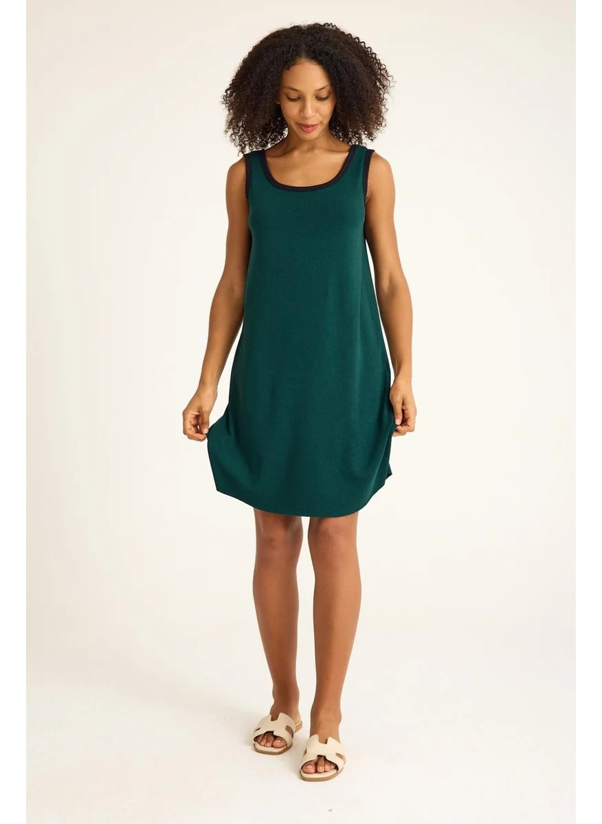 Cotenconcept Square Neck Ribbed and Strappy Midi Dress