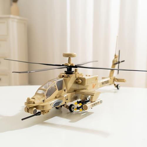 Apostrophe Games AH64 Apache Helicopter Building Block Set  259 Pieces  Air Force Plane Ages 10 - Image 5