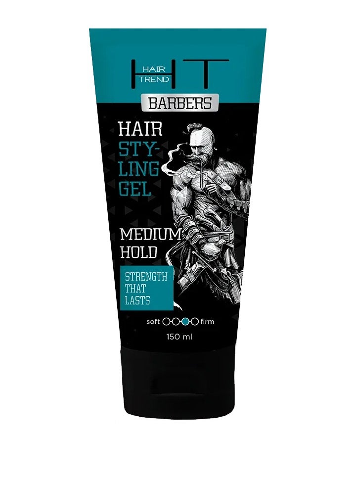 HAIR TREND Barber Men’s Hair Styling Gel Medium Hold Log Lasting Hairstyle Durability Suitable for Home Barber Shop Salon Use 150 ml  - Image 1