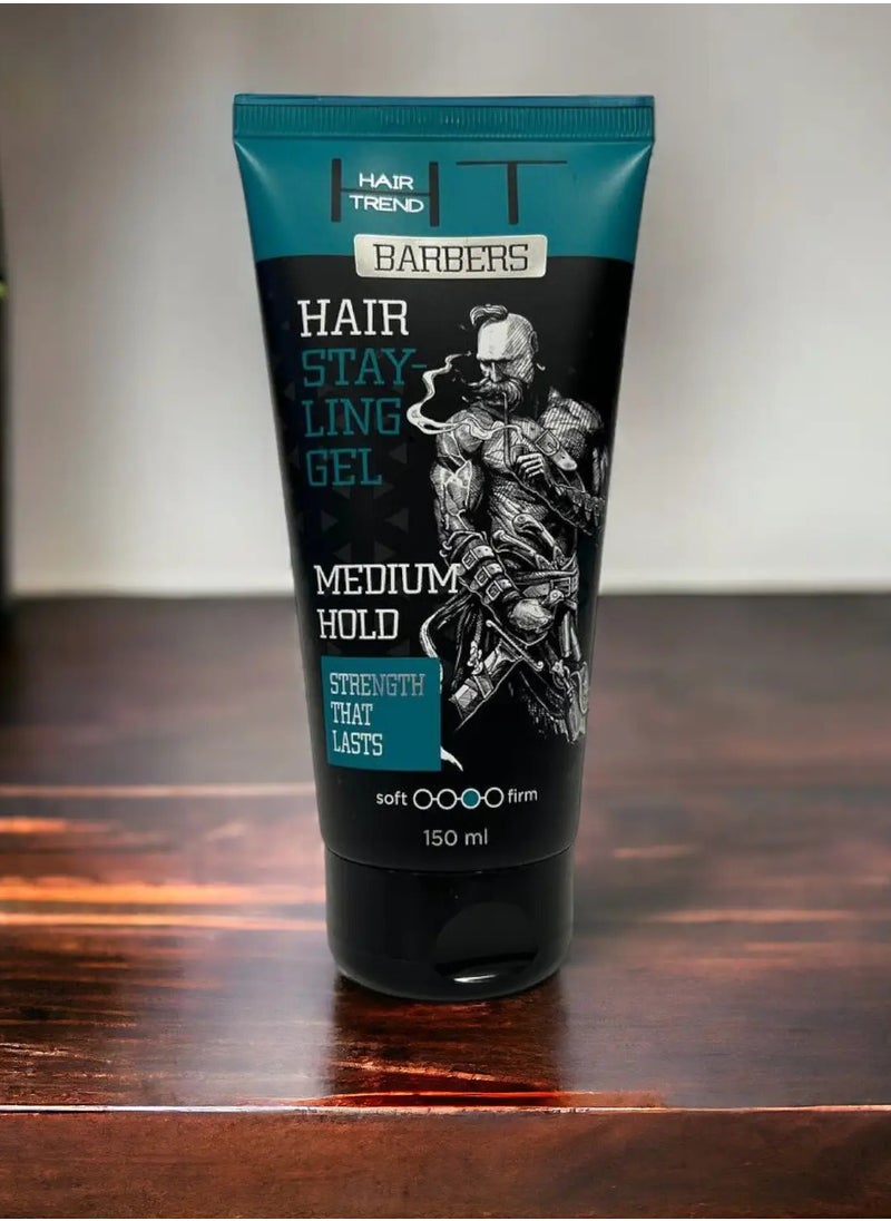 HAIR TREND Barber Men’s Hair Styling Gel Medium Hold Log Lasting Hairstyle Durability Suitable for Home Barber Shop Salon Use 150 ml  - Image 2