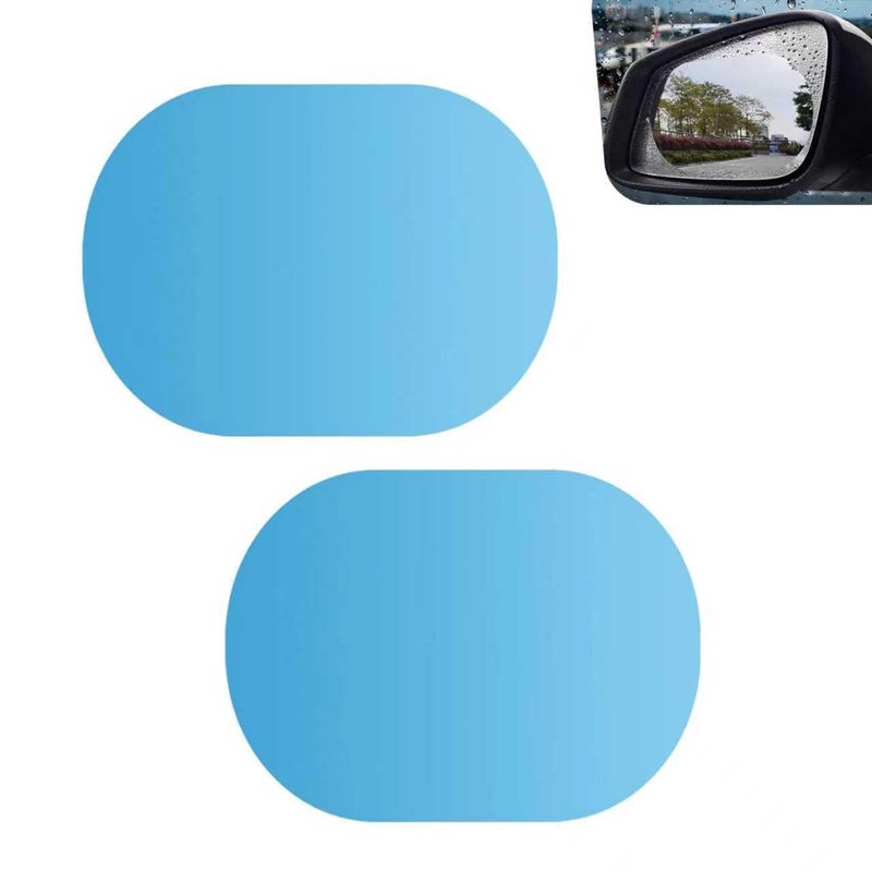 Opuweiy 2 PCS Rearview Mirror Film 39x57 Oval Anti Glare and Rain Protection Layer Universal Side Mirror Cover for Enhanced Driving Visibility Clear - Image 3